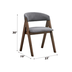 Museum Gray Fabric & Walnut Finish Side Chair (Set of 2)