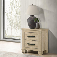 Poem Weathered Oak 2-drawer Nightstand Bedside Table