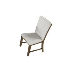 Modern Farmhouse Style 2pc Upholstery Side Chair Splat Back Oak Finish Dining Room Furniture