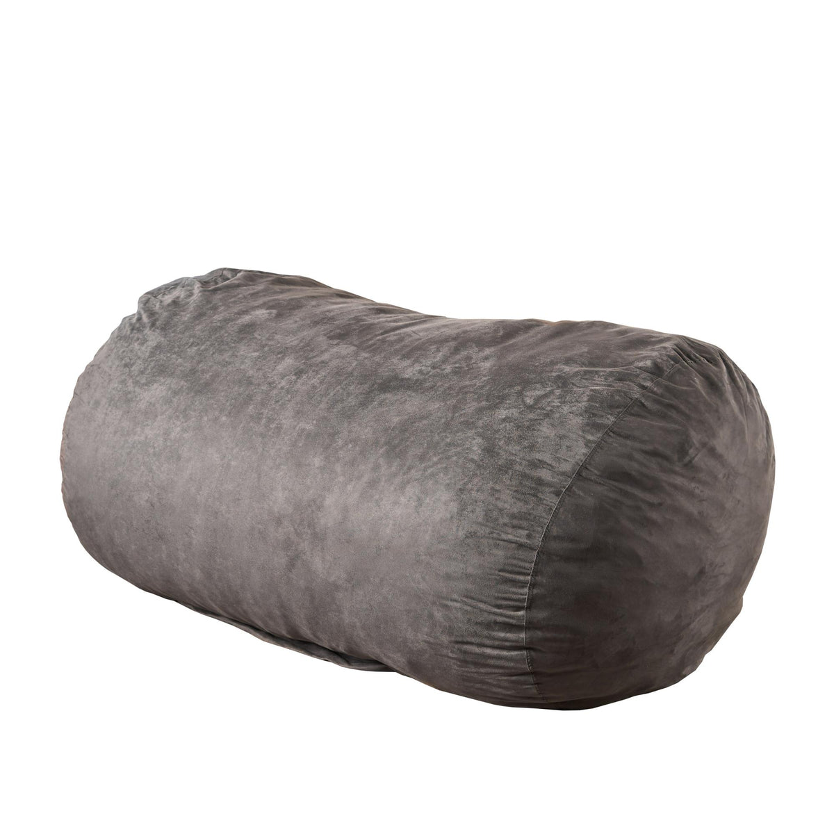 Halo 6.5 Foot Cylindrical Suede Bean Bag, Charcoal