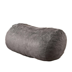 Halo 6.5 Foot Cylindrical Suede Bean Bag, Charcoal