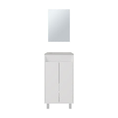 Mirage Mirror Bathroom Cabinet , One Door, Two Shelves, White