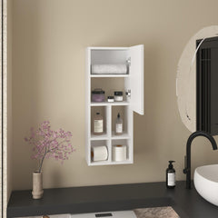 Epimetheus Wall Bathroom Cabinet, One Door, Organizer For Toiletries And Towels, White