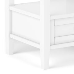 Warm Shaker Solid Wood 20 inch Wide Transitional End Table in White