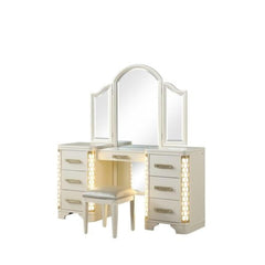 ODYSSEUS Vanity Set with side LED lightning made with Wood in Beige
