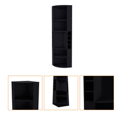 Wenge 5 Large Shelves Corner Bar Cabinet