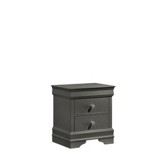 Iphigenia Modern Style 2-Drawer Night stand Made with Wood in Metallic Gray