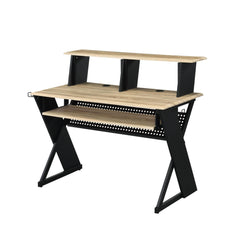 Poseidon Natural Oak Finish Music Recording Studio Desk
