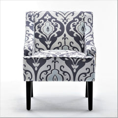 Versatile Upholstered Side Chair, Solid Wood Frame with Recessed Arms, Tapered Front Legs and Flared Back Legs, Foam & Sinuous Springs Cushioned Accent Chair for Entryway Bedroom Dining Room
