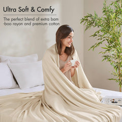 1-Piece Full/Queen Rayon Blanket, Ivory