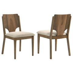 Achilles Walnut Upholstered Dining Side Chair (Set of 2)