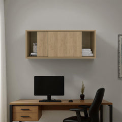 Zeus 32-Inch Wide Wall Storage Cabinet with Sliding Doors, Compact Wall-Mounted Storage Option for Bedroom, Office, Living Room or Garage Organization