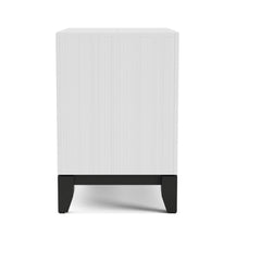 Aura Tone Design 1pc Nightstand Two Drawers Wooden Legs White Finish Bedroom Furniture