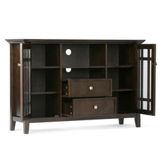 Nirvana 53 inch Wide Solid Wood Tall TV Stand in Tobacco Brown For TVs up to 60 inches