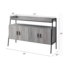 Aegisthus Gray Oak & Black Finish TV Stand