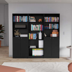 Wenge 3 Piece Living Room Set with 3 Bookcases