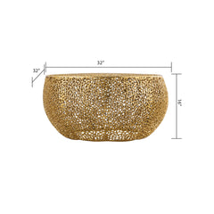 T3502-32 Round Aluminum Coffee Table in Gold