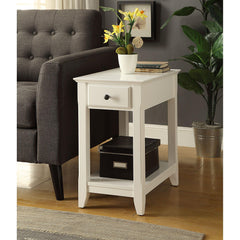 Mercury White Finish Accent Table