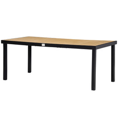 75" x 35" Outdoor Dining Table for 8 People, Rectangular Aluminum Frame Garden Table with All-Weather Faux Wood Top for Garden, Lawn, Patio, Natural