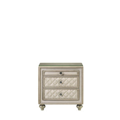 Tiara Beige Velvet Nightstand