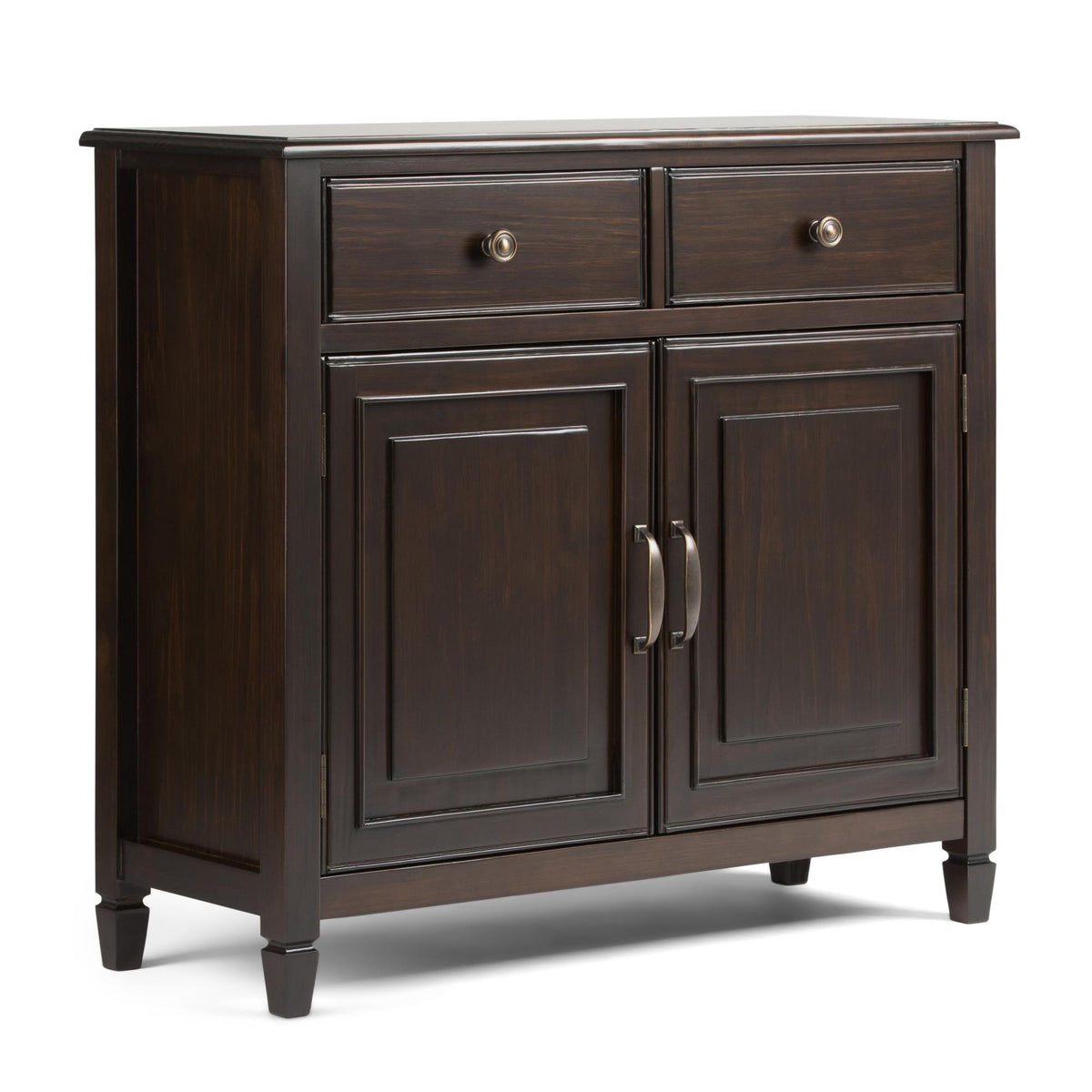 Celestia Solid Wood Entryway Storage Cabinet in Dark Chestnut Brown