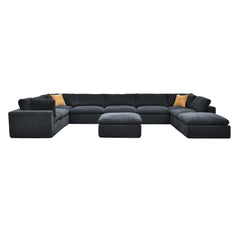 Coffee Bean Like Upholstery Full Compressed Modular Sectional with Toss Pillows