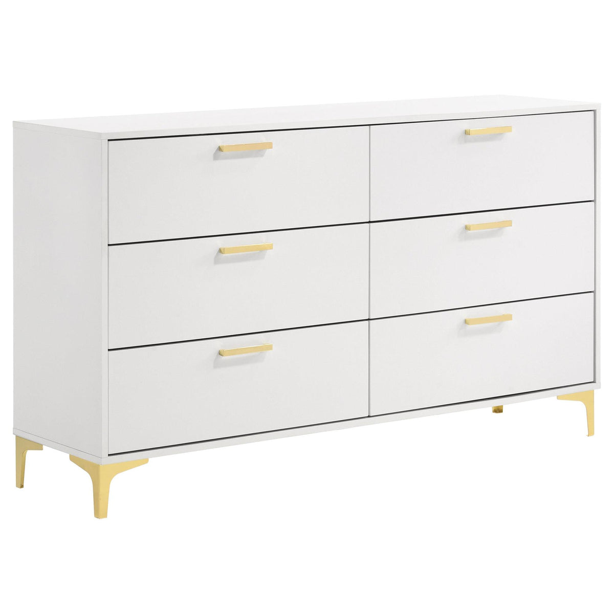 Nova White Rectangular 6-drawer Dresser