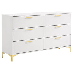 Nova White Rectangular 6-drawer Dresser