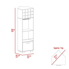Chronicle Corner Bar Cabinet, Eight Built-in Wine Rack, Two Side Shelves