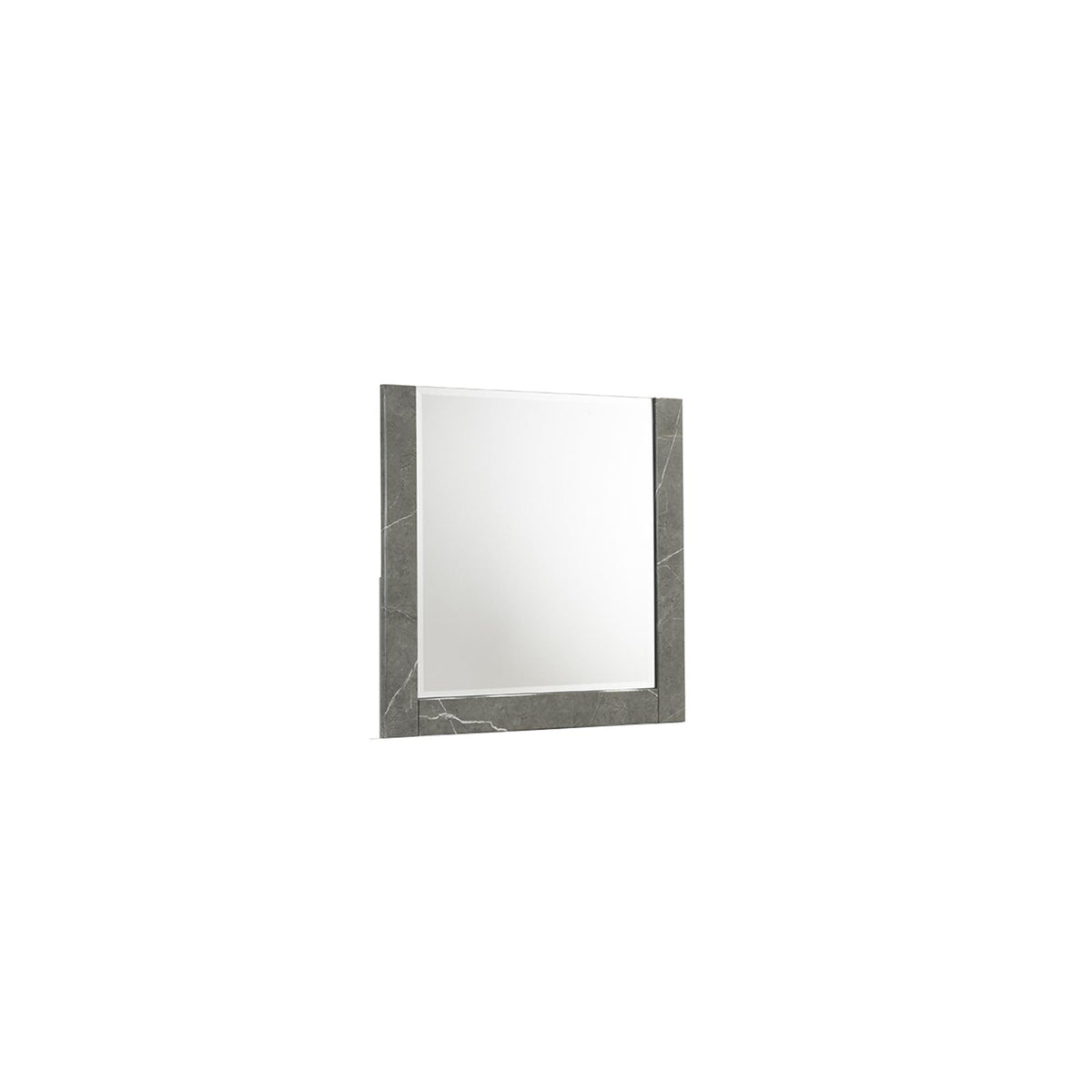 Sonata Mirror – Two-Tone High-Gloss Marble & Lacquer Frame with Large Reflective Surface and Elegant Design- Gray(Includes Mirror Only)