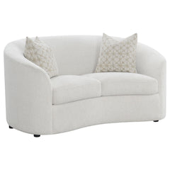 Avalon Latte Sloped Arms Loveseat with Pillows