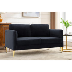 60.63" Wide Modern Corduroy Loveseat, Plush Upholstered Cushions, Solid Wood Frame, Compact Living Room and Apartment Furniture