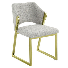 Avalon Teddy Sherpa & Mirrored Gold Finish Side Chair (Set of 2)