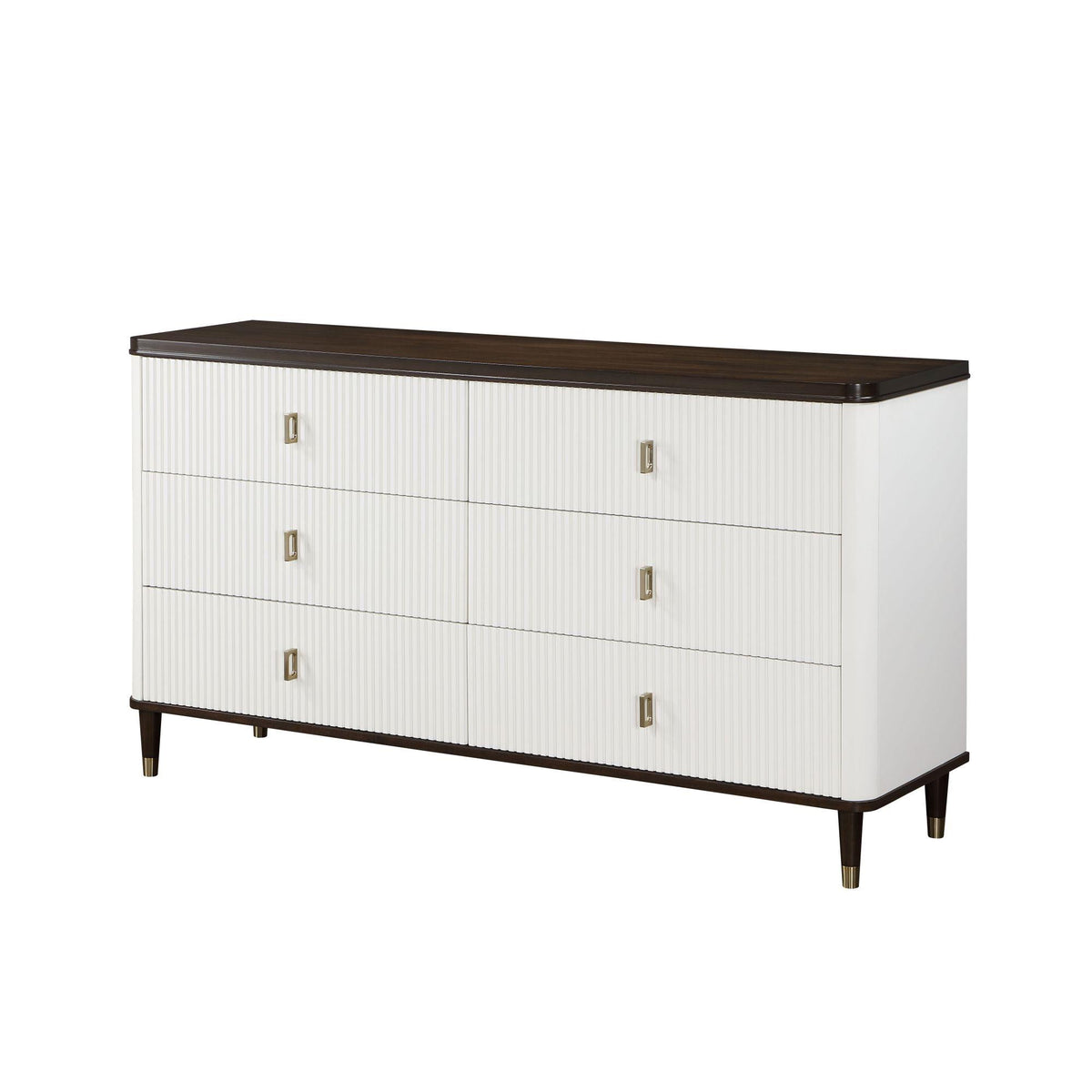Halo White & Walnut Finish Dresser with Jewerly Tray