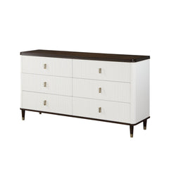 Halo White & Walnut Finish Dresser with Jewerly Tray