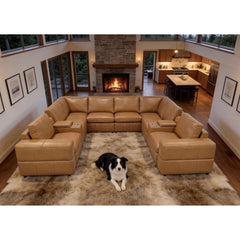 Large Arm Leather Match Upholstery Modular Sectional