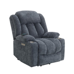 Blue Power Lift Recliner with Heating and Massage