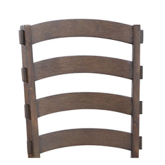 Mercury Gray Fabric, Rustic Brown & Oak Finish Side Chair (Set of 2)