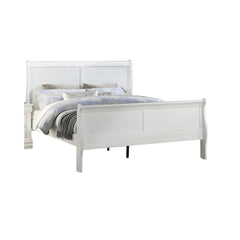 Classic White Sleigh 1pc Twin Size Bed Bedroom Furniture Louis Phillipe Bed Bracket Feet Wooden