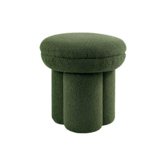 Round Top Accent Chair Pedestal Base Mushroom Design Stool Contemporary Green Finish Primary Living Room