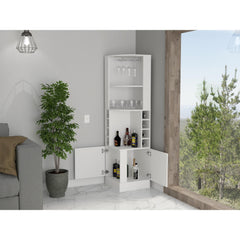 Story Corner Bar Cabinet - White