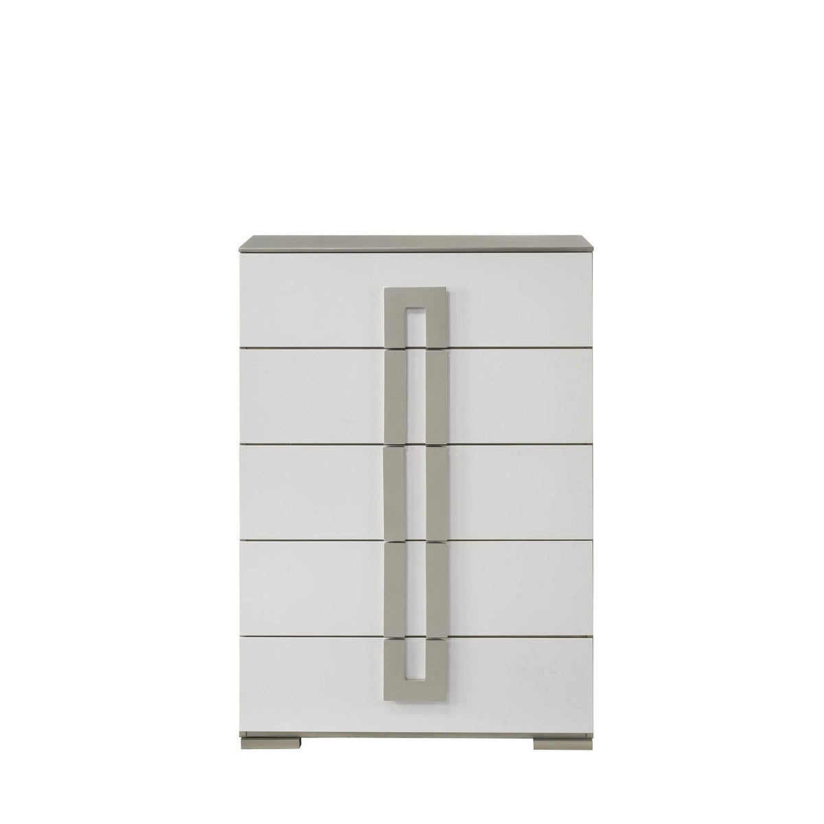 Display Contemporary Style 5-Drawer Chest Made with Wood in White