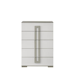 Display Contemporary Style 5-Drawer Chest Made with Wood in White