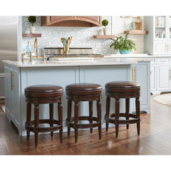 Sanctuary Wood Backless Counter-Height Swivel Barstool, 1PC