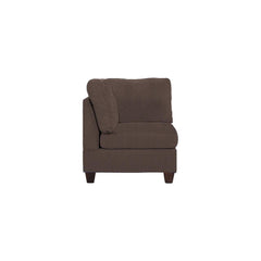 Living Room Furniture Corner Wedge Black Coffee Linen Like Fabric 1pc Cushion Wedge Sofa Wooden Legs