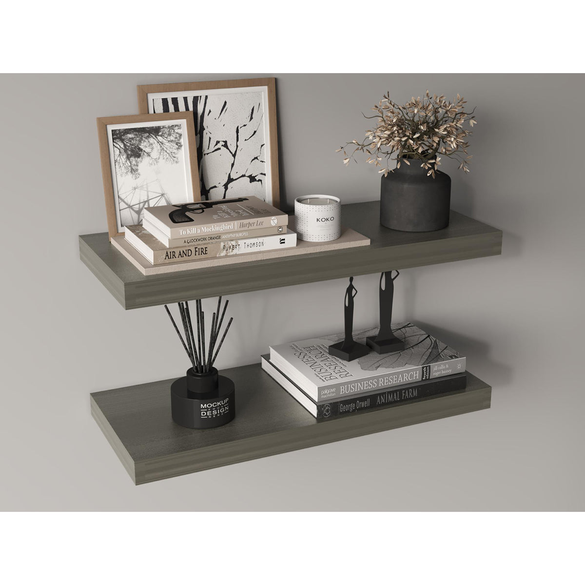 Hercules 31.5" Wide Floating Shelves Set Of 2, Shelves For Wall Decor For Bedroom, Bathroom Storage Shelves, Book Shelves For Living Room