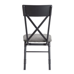 Diary Gray Fabric, Oak & Sandy Black Finish Side Chair (Set of 2)