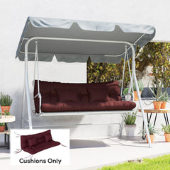 4-Piece Back and Seat Cushion Pillows Replacement and Pillows, Patio Chair Cushions Set with Ties, Wine Red