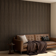 95" x 8" Wood Panels for Wall, 4 Pack Acoustic Panels, Sound Absorbing Slat Wall For Interior Wall Decor, Home, Walnut