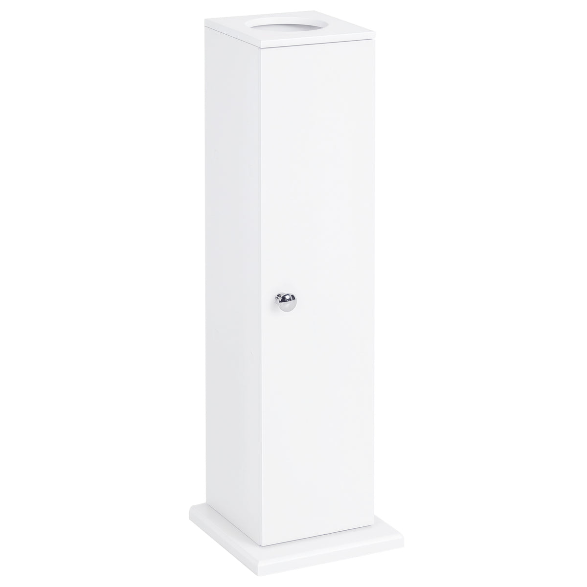 Small Toilet Paper Cabinet, Bathroom Corner Cabinet with Doors and Shelves for Paper Shampoo, White